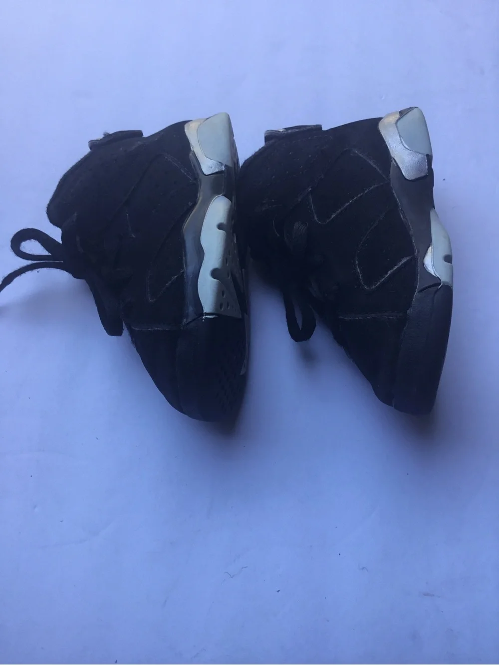 Jordan Kids Black Lace-Up High-Top Sneakers Suede-Like Cushioned Collar Size 5.5